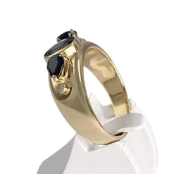 Bague d'occasion or 750 saphirs diamants