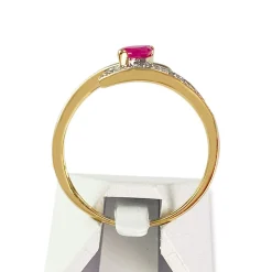 Bague d'occasion 2 ors 750 diamant, rubis