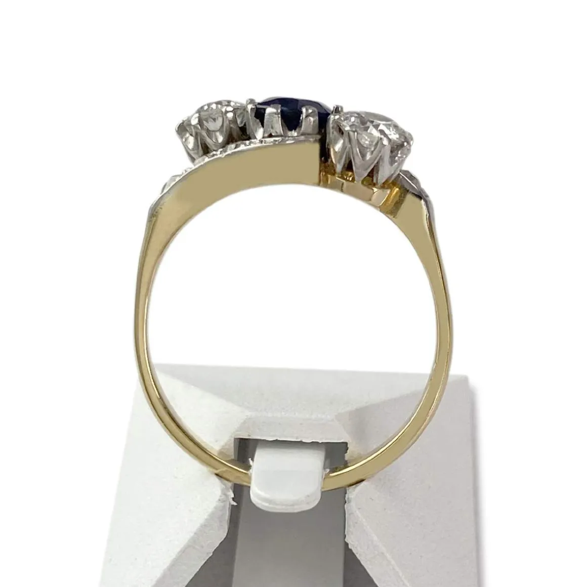 Bague d'occasion 750 2 ors diamants saphir