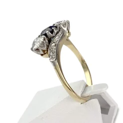 Bague d'occasion 750 2 ors diamants saphir