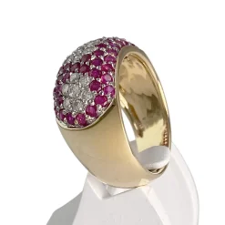 Bague d'occasion 2 ors 750 diamants rubis