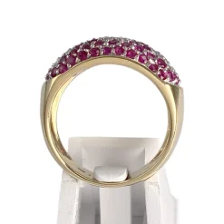 Bague d'occasion 2 ors 750 diamants rubis