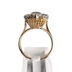 Bague d'occasion 2 ors 750 diamants saphir