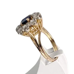 Bague d'occasion 2 ors 750 diamants saphir