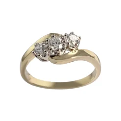 Bague d'occasion 2 ors 750 diamants