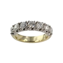 Bague d'occasion 2 ors 750 diamants synthetiques