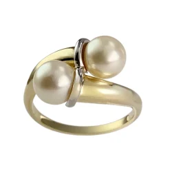 Bague d'occasion 2 ors 750 perles de culture