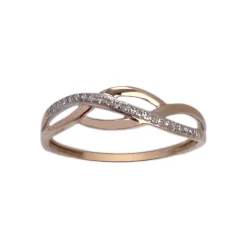 Bague d'occasion 2 ors 375 rose/blanc diamants