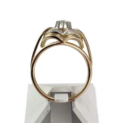 Bague d'occasion 2 ors 750 saphirs synthétiques blancs