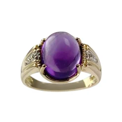 Bague d'occasion or 750 2 tons améthyste diamants