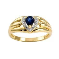Bague d'occasion or 750 2 tons coeur saphir
