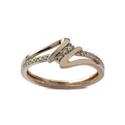 Bague d'occasion or 375 2 tons diamants