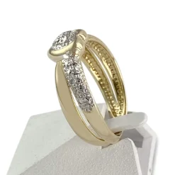 Bague d'occasion or 750 2 tons diamants