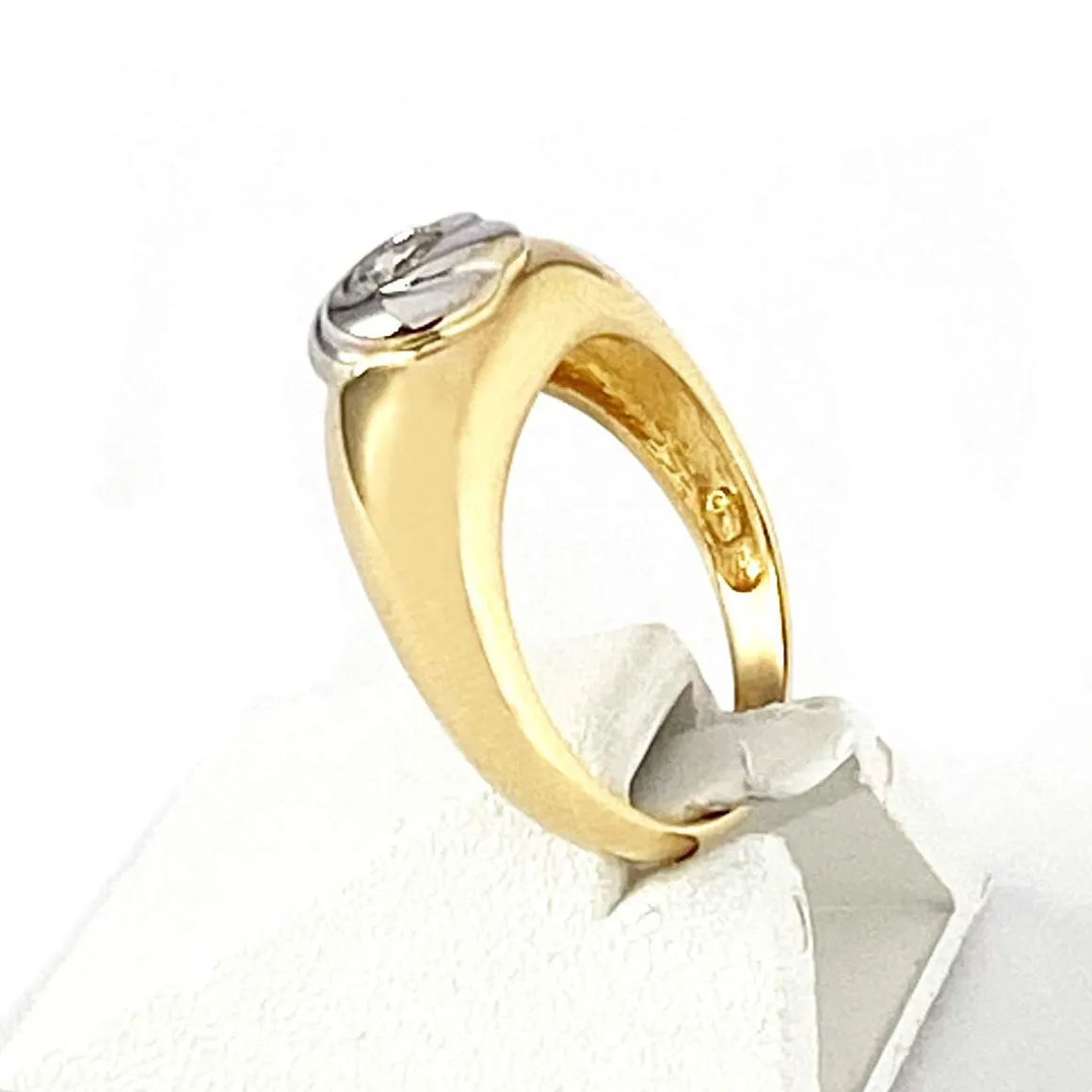 Bague d'occasion or 750 2 tons diamants