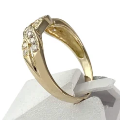 Bague d'occasion or 750 2 tons diamants