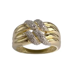 Bague d'occasion  or 750 2 tons diamants