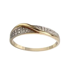 Bague d'occasion  or 750 2 tons diamants