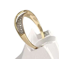 Bague d'occasion  or 750 2 tons diamants