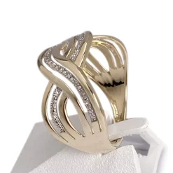 Bague d'occasion or 375 2 tons diamant