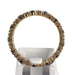 Bague d'occasion or 750 2 tons diamants,  saphirs