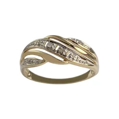 Bague d'occasion or 750 2 tons diamants