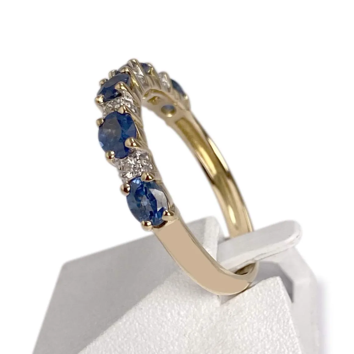 Bague d'occasion or 750 2 tons diamant saphir