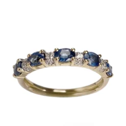 Bague d'occasion or 750 2 tons diamant saphir