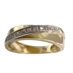 Bague d'occasion or 750 2 tons diamants