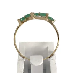 Bague d'occasion  or 750 2 tons diamants émeraudes