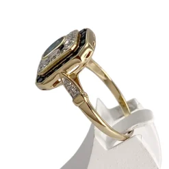 Bague d'occasion or 750  2 tons diamants, saphirs