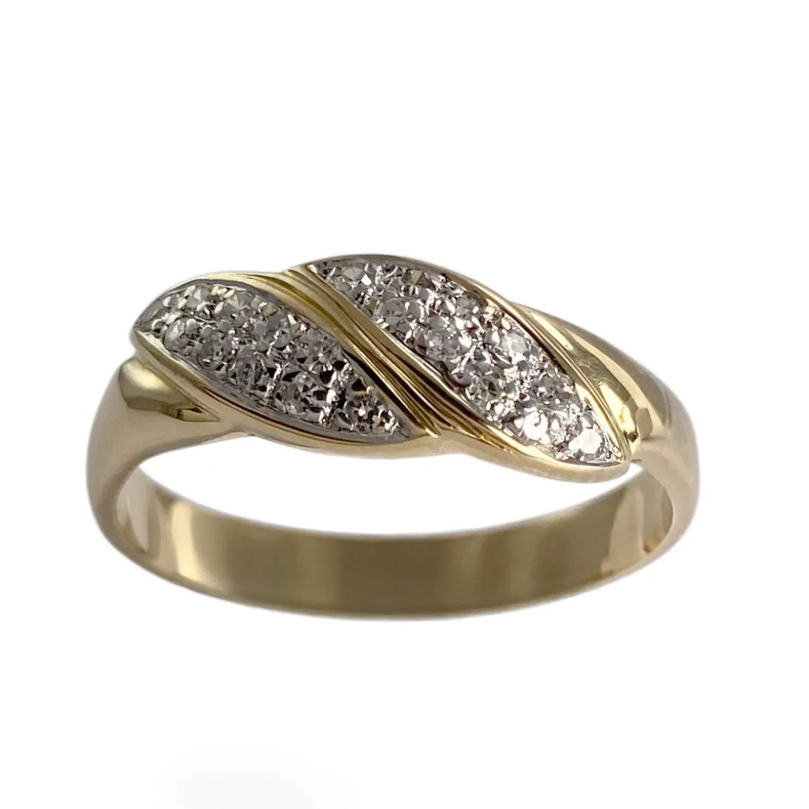 Bague d'occasion or 2 tons 750 diamants