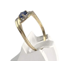 Bague d'occasion  or 750 2 tons diamants saphir