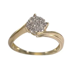 Bague d'occasion or 750 2 tons diamants