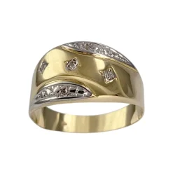 Bague d'occasion  or 750 2 tons diamants