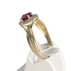 Bague d'occasion or 750 2 tons diamant rubis