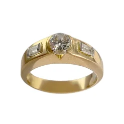 Bague d'occasion or 750 2 tons diamants