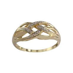 Bague d'occasion or 750  2 tons diamant