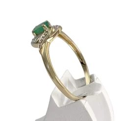 Bague d'occasion  or 750 2 tons diamants émeraude
