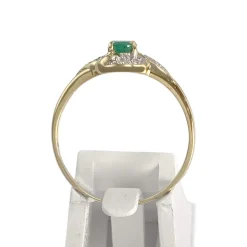 Bague d'occasion  or 750 2 tons diamants émeraude