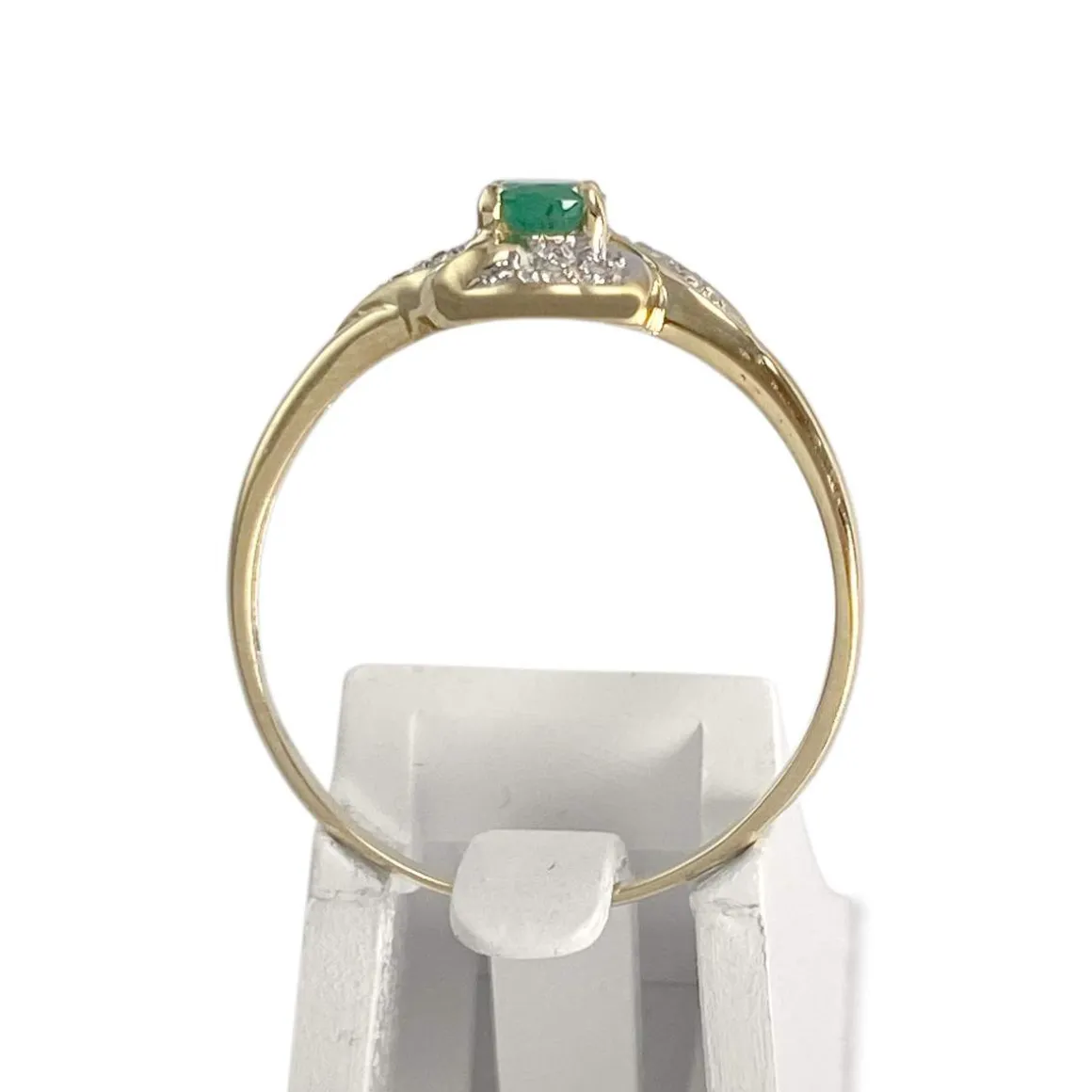 Bague d'occasion or 750 2 tons diamants émeraude