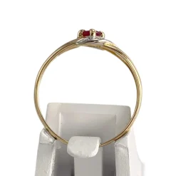 Bague d'occasion or 750 2 tons diamant rubis