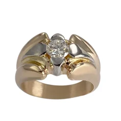 Bague d'occasion  or 750 2 tons diamant