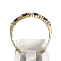 Bague d'occasion or 750 2 tons  diamants saphirs