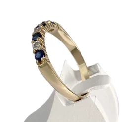 Bague d'occasion or 750 2 tons  diamants saphirs