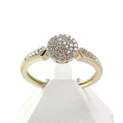 Bague d'occasion or 375 2 tons diamants