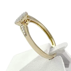 Bague d'occasion or 375 2 tons diamants
