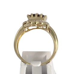 Bague d'occasion  or 750 2 tons diamants et saphirs