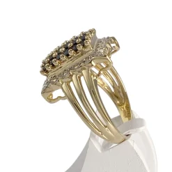 Bague d'occasion or 750 2 tons diamants et saphirs