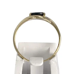 Bague d'occasion  or 750 2 tons diamants et saphir