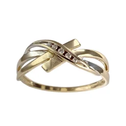 Bague d'occasion  or 750 2 tons diamants